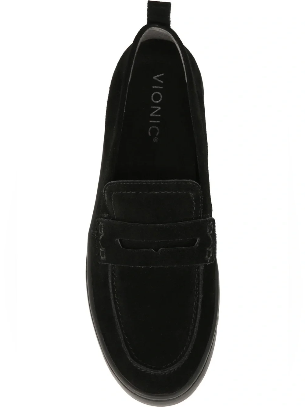 Vionic Uptown Black Suede Hybrid Penny Loafers